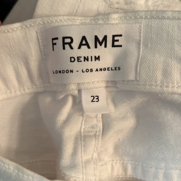 NWT Frame Denim Le Color Le Skinny White Blanc Distressed Jeans Size 23 - Picture 6 of 8